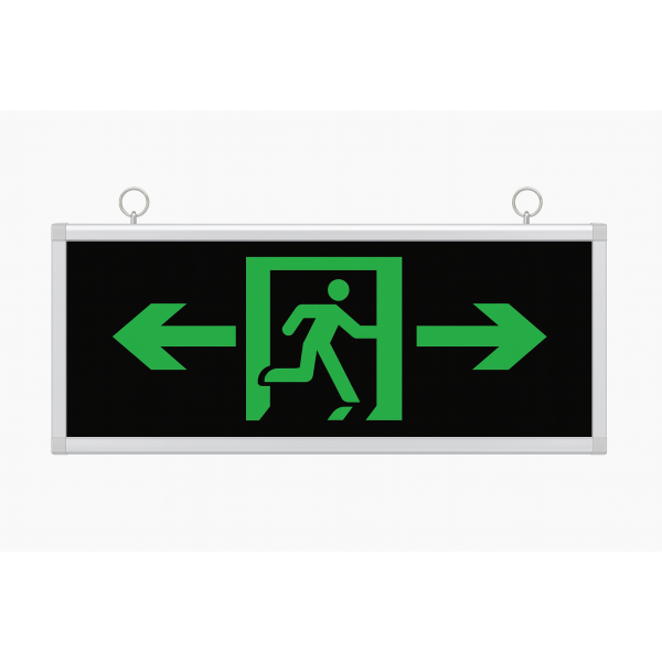 Double Sided LED Emergency Exit Sign Green Light Rechargeable Panel RBR1705