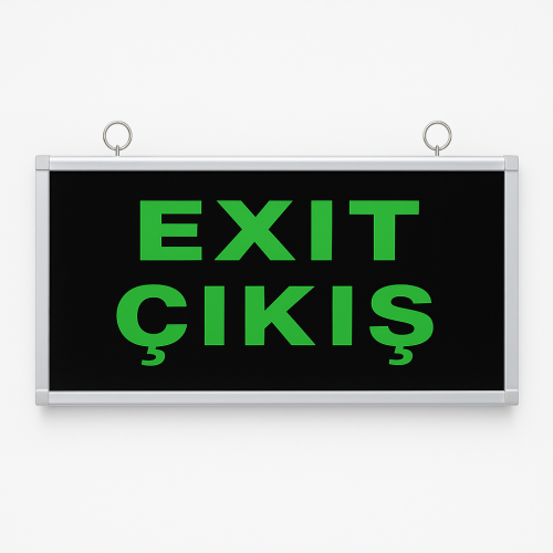 Exit Emergency Exit Sign LED Straight Forward Direction Double-Sided Rechargeable RBR1704
