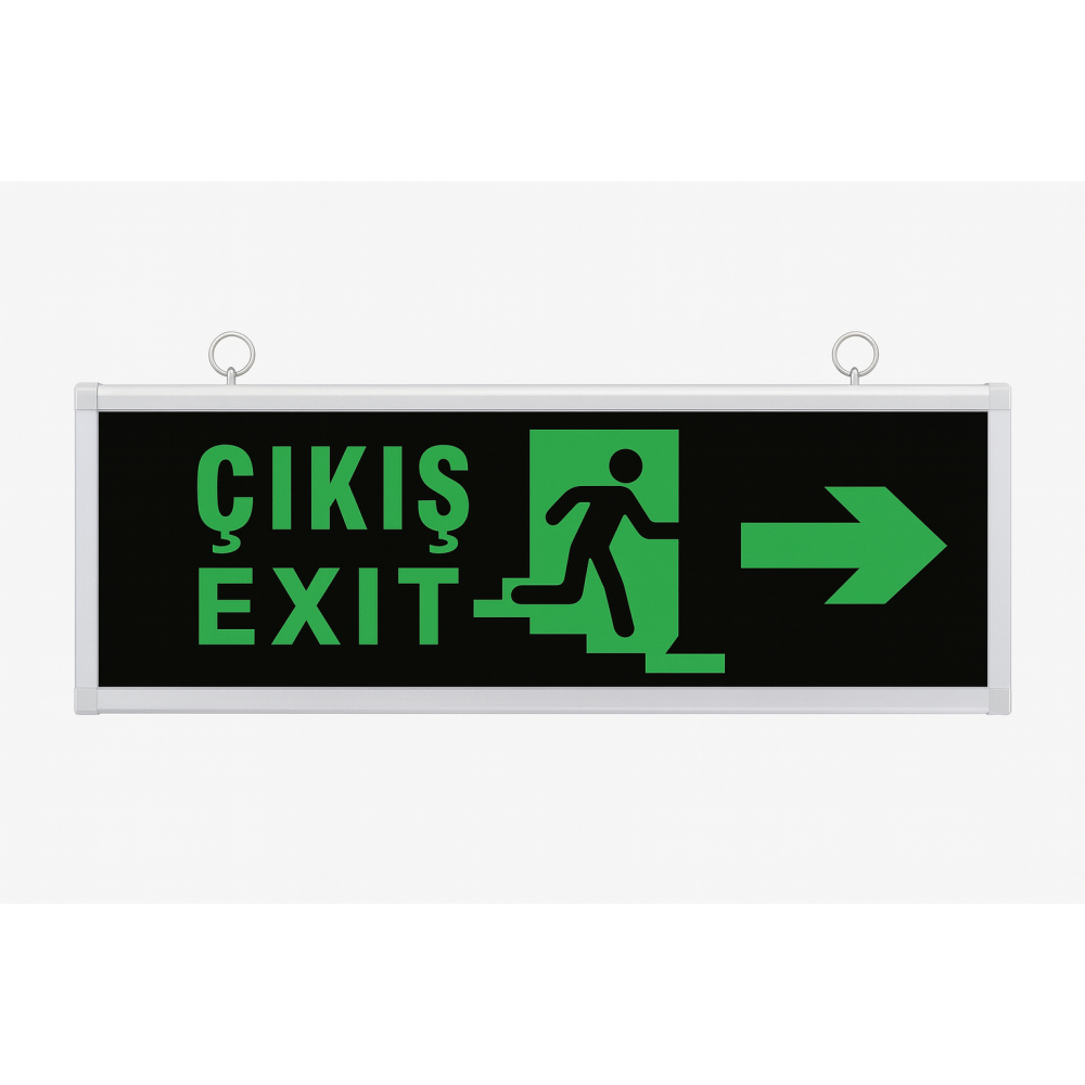 Exit Emergency Sign with LED Right Stair Direction Rechargeable Plate RBR1708 Exit Emergency Sign with LED Right Stair Direction Rechargeable Plate RBR1708