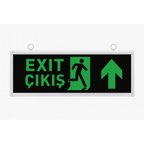 Green LED Emergency Exit Sign Upward Direction Rechargeable Exit Light RBR1707 