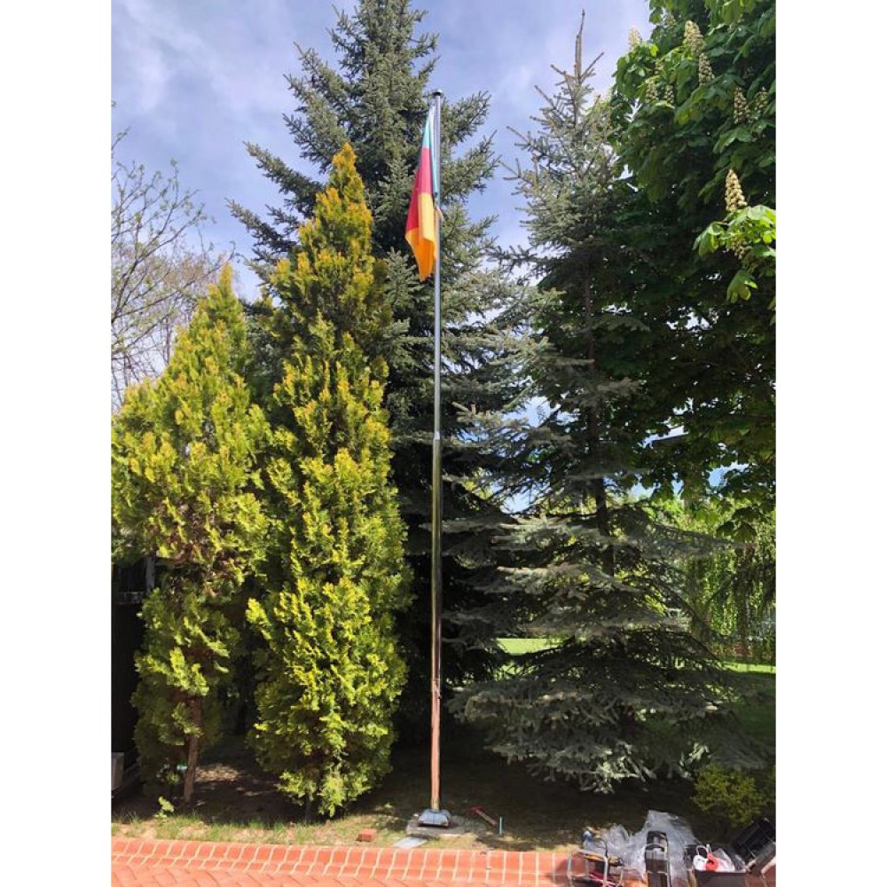 Flagpole Inner Rope Endless Rotating System Chrome Standard Mast 9 Meters