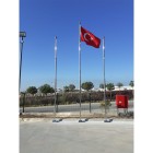 Flag Pole With Internal Rope Endless Rotating System Chrome Professional Mast 9 Meters