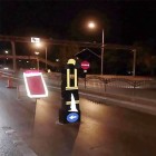 Flag Waving Robot Highways Warning Robot