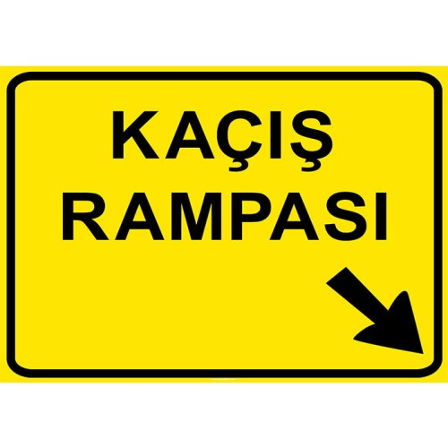 Kaçış Rampası Sağa Kaçış Rampası Levhası Trafik Bilgi Tabelası Anlamı B-55e