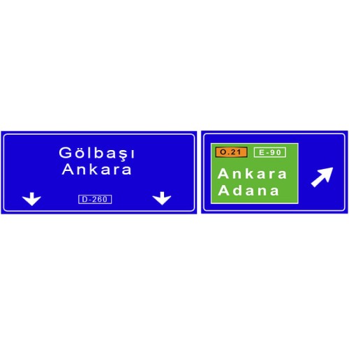 Kaplama Üstü Yön Levhası Anlamı Yol Trafik Bilgi İşareti Tabelası Fiyatı B-1b