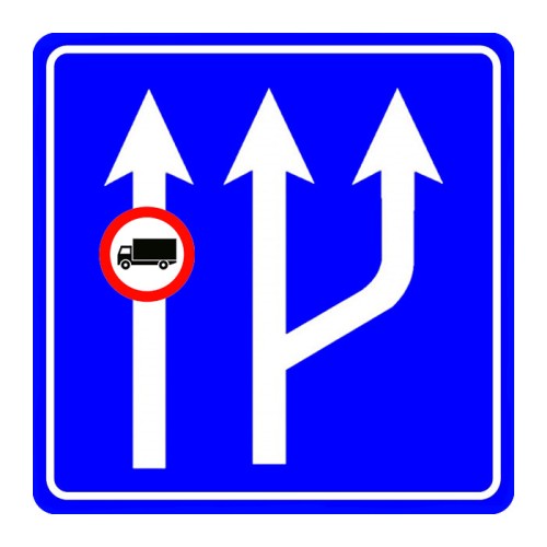 Kamyon Giremez Trafik İşareti Şerit Düzenleme Levhası Trafik Bilgi İşareti B-50f