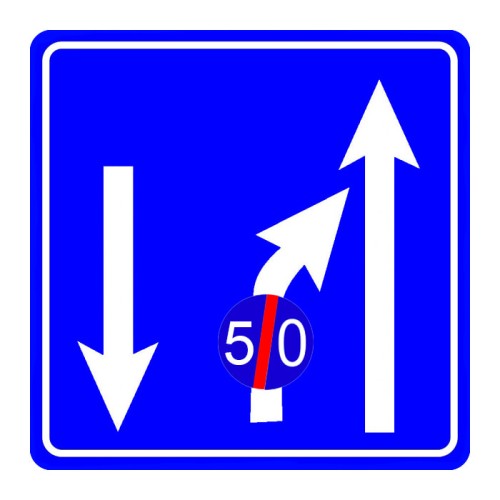 Asgari Hız Sonu 50 km Şerit Düzenleme Levhası Bilgi İşareti Tabelası Fiyat B-50b