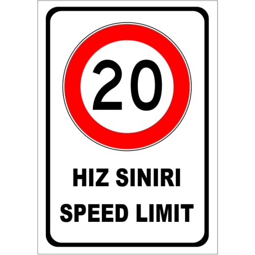 Hız Sınırı Levhası 20 km Trafik Bilgi İşareti Tabelası Anlamı Fiyatı Ankara