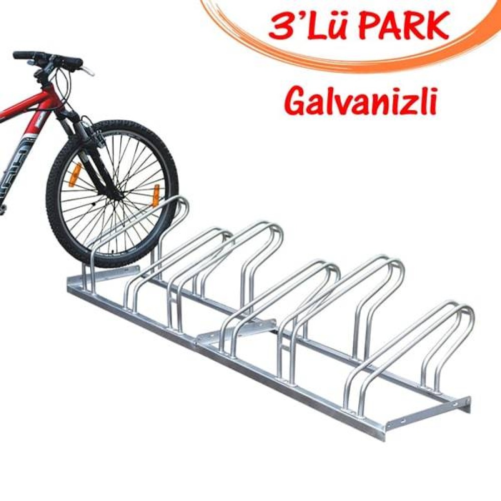 Bisiklet Park Yeri Bisiklet Park Demiri Galvanizli 3'lü 40x120 cm