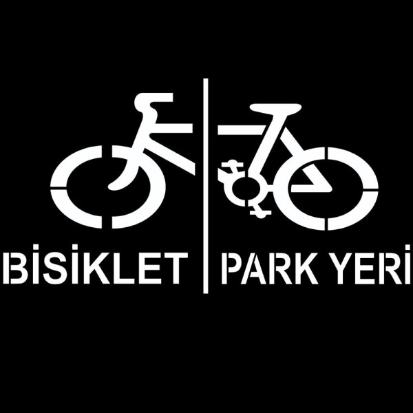 Bisiklet Boyama Şablonu Otopark Boya Şablonu Bisiklet Park Yeri Sembolü 50x50 cm / 100x100 cm