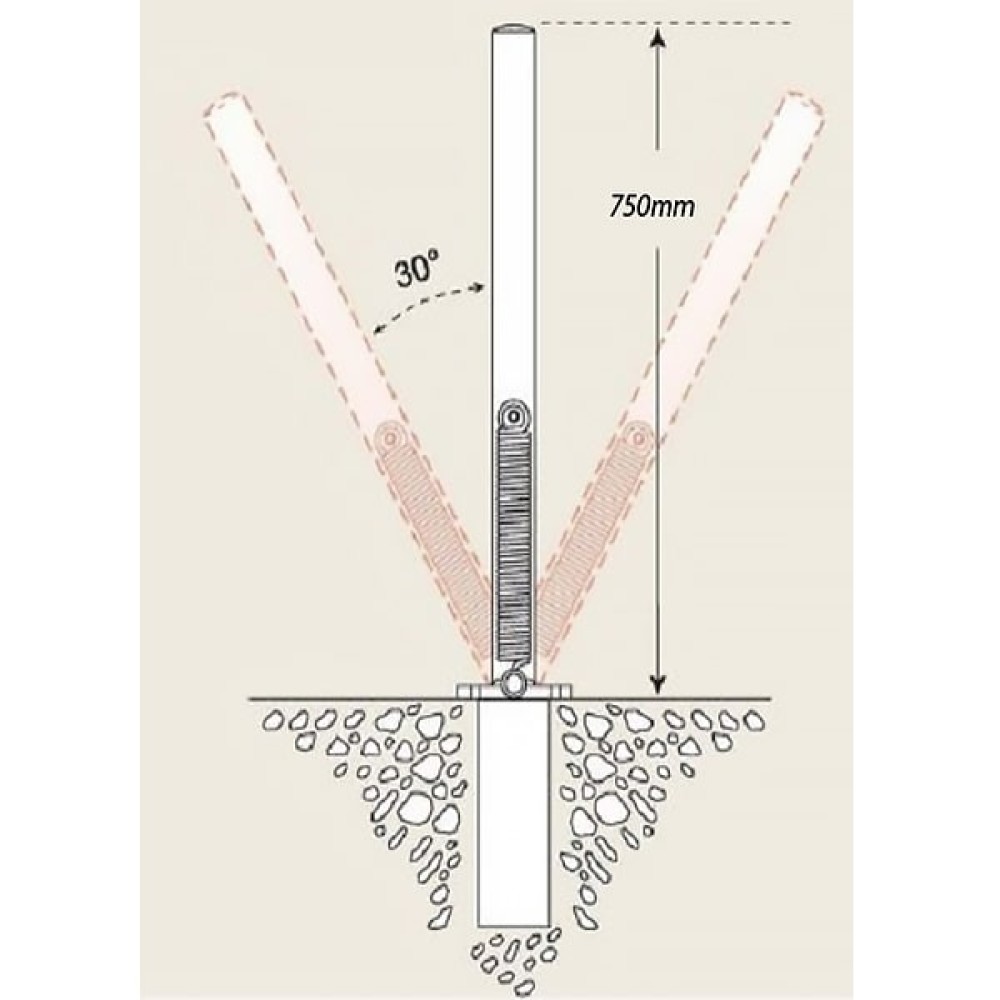 Metal Duba Yaylı Delinatör Sabit Demir Baba 100 cm SB-038