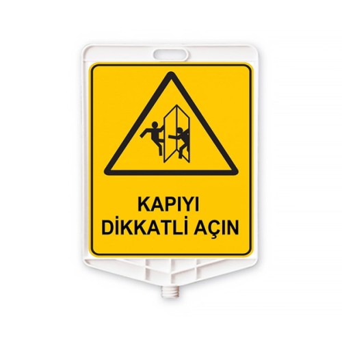 Kapıyı Dikkatli Açın Levhası Dikkat Açılır Kapı Plastik Uyarı Tabelası Fiyatı