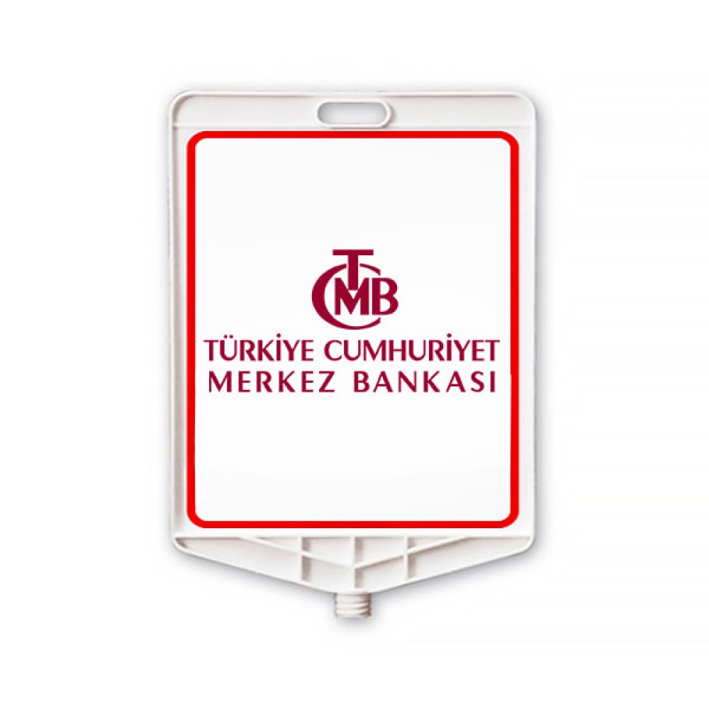 Türkiye Cumhuriyet Merkez Bankası Dikdörtgen Plastik Reklam Levhası
