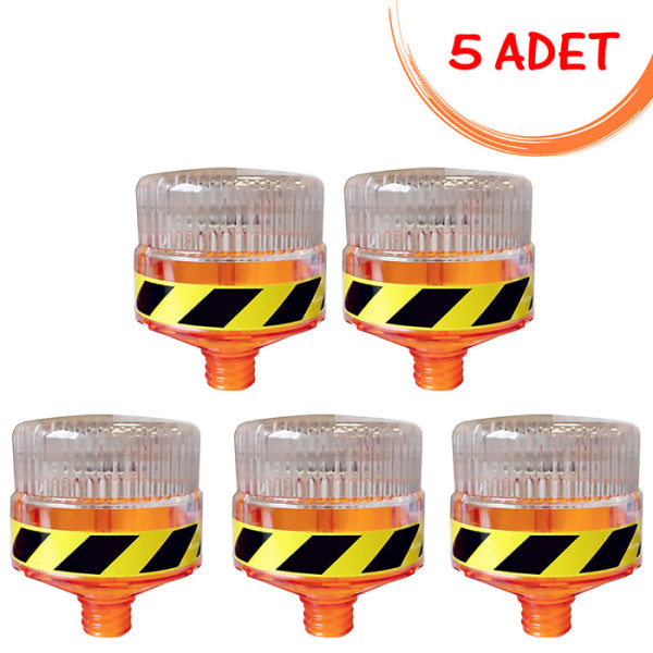 Solar Led Flaşör Güneş Enerjili Ledli Flaşör Lamba Solar Uyarıcı Flaşör Sarı Evelux 11819 FL S (5 ADET)