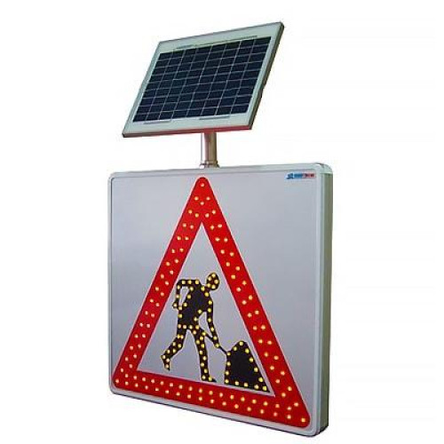 Yolda Çalışma Var Levhası Güneş Enerjili Ledli Uyarı Trafik Levhası Tabela T-15