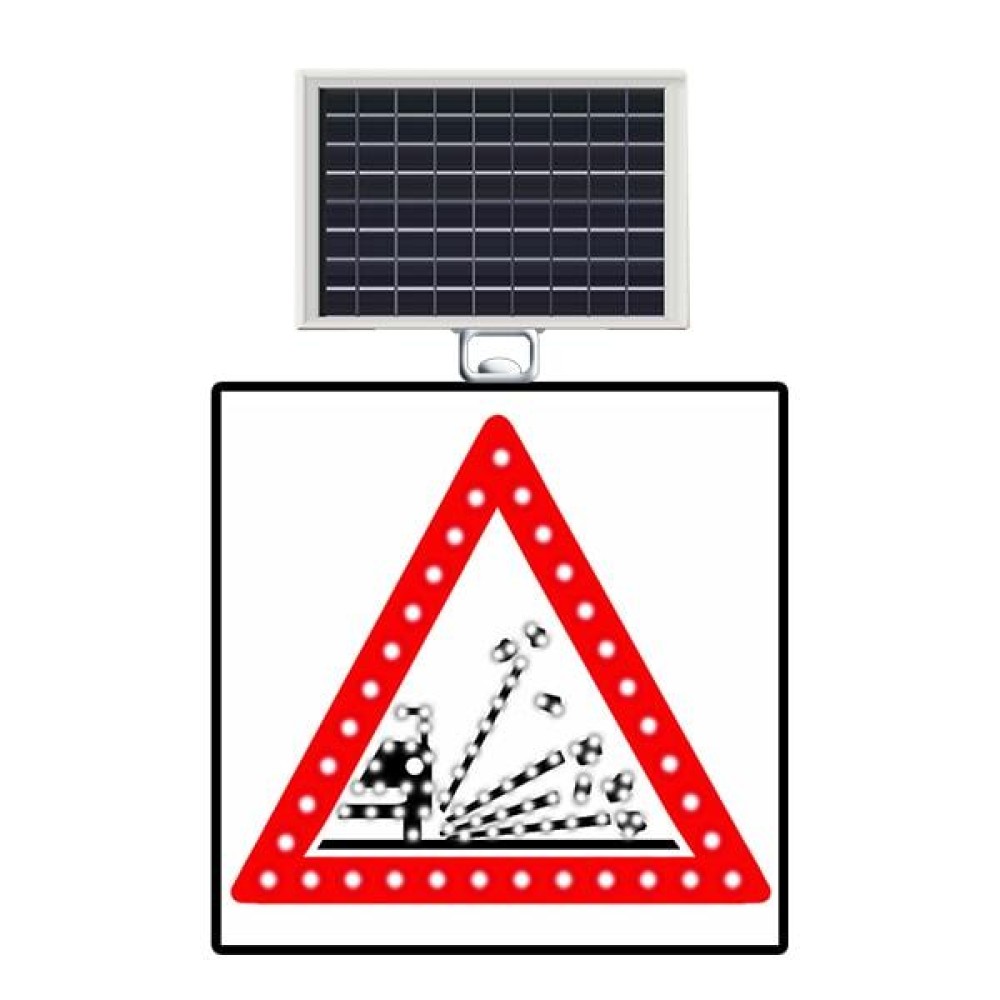Road Traffic Sign T-9 With Solar Energy Led Loose Material And Ground