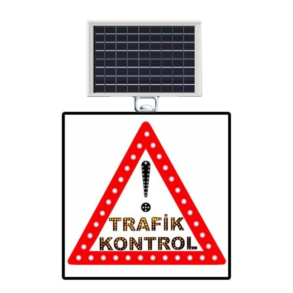 Güneş Enerjili Ledli Trafik Kontrol Uyarı Trafik Levhası