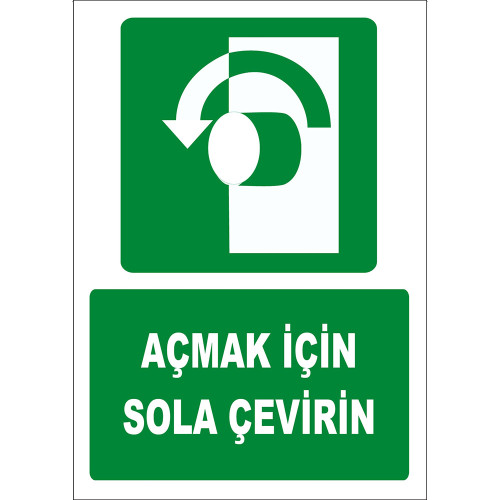 ISO 7010 Turn Left to Open ZY2048