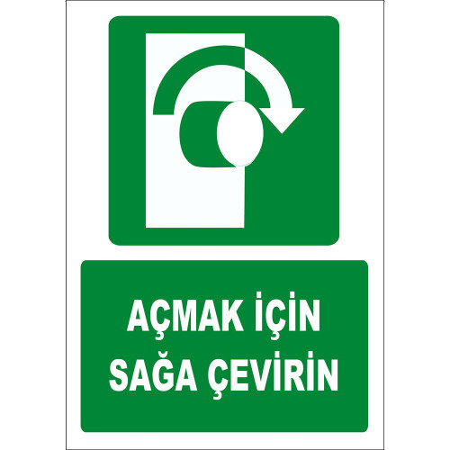 ISO 7010 Turn Right to Open ZY2049