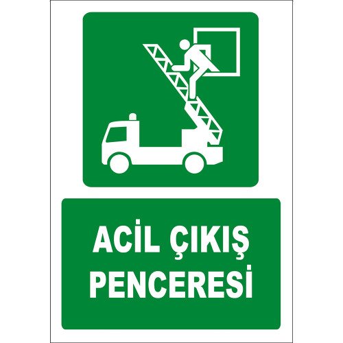 ISO 7010 Emergency Exit Window Fire Escape Sign ZY2055