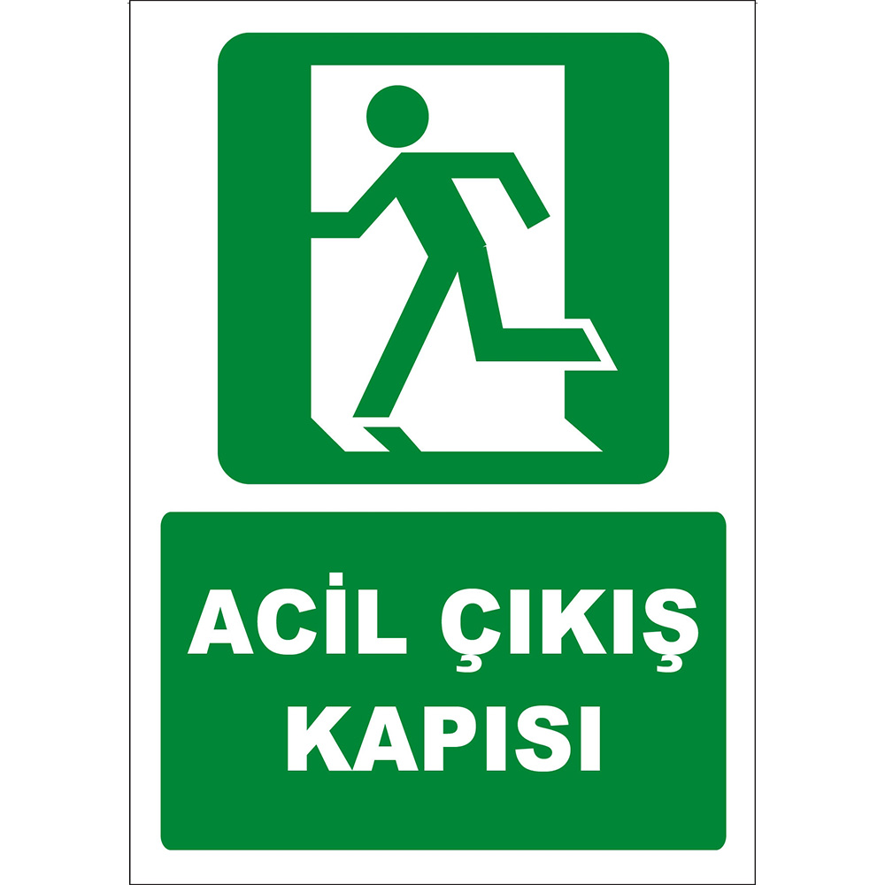 ISO 7010 Emergency Exit Door Left Running ZY2066