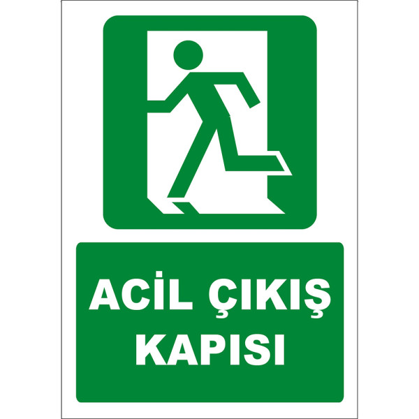 ISO 7010 Emergency Exit Door Left Running ZY2066