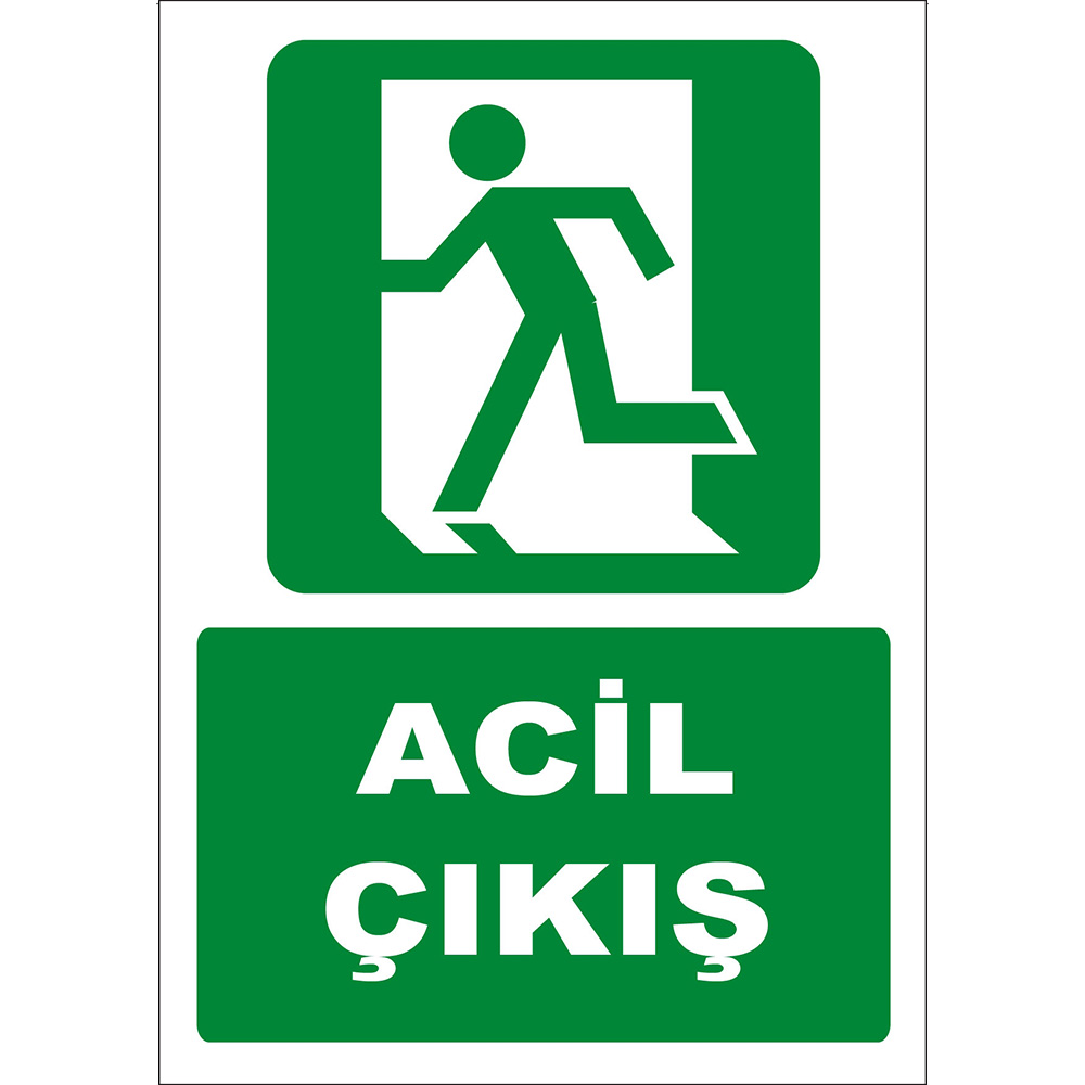 ISO 7010 Emergency Exit Left Running ZY2068