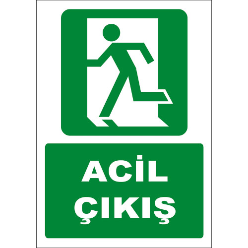 ISO 7010 Emergency Exit Left Running ZY2068