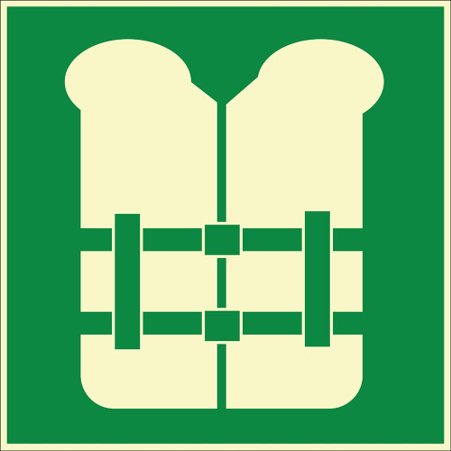 Phosphorescent Life Jacket Sign Board Sign Sticker EF2013