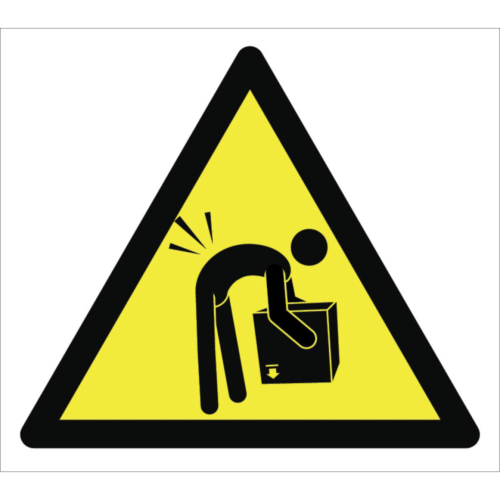 Caution Heavy Load Manually Lifting May Cause Waist Injury Sign Board Signage Label