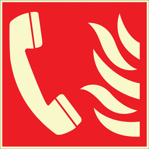 Phosphorescent Emergency Fire Phone Sign Board Signage Sticker EF2689