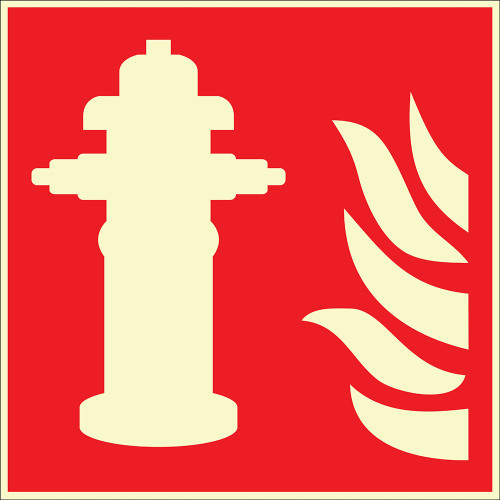 Phosphorous Fire Hydrant Sign Board Signage Sticker EF2683