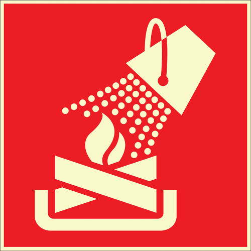 Phosphorescent Fire Bucket Sign Board Signage Sticker EF2691