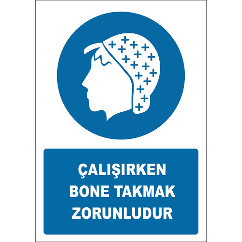 It is Mandatory to Wear a Bonnet While Working Sign Board Signage Label PF1073