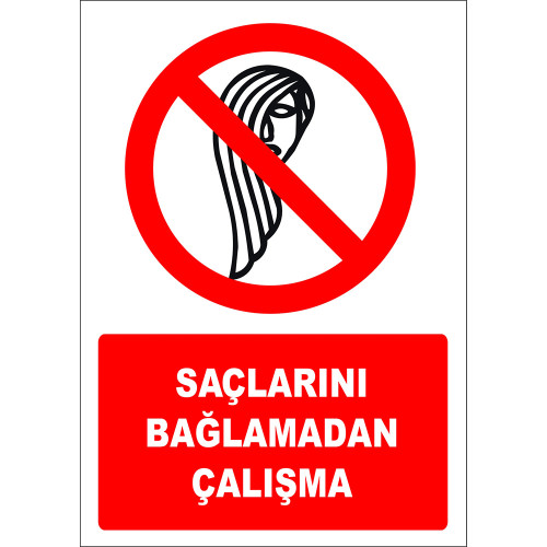 Working Sign Board Signage Sticker EF2830 Without Tying Your Hair