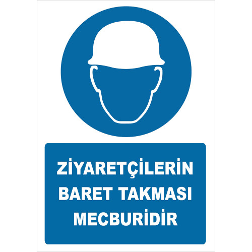 Visitors Are Required to Wear Hard Hats Sign Board Sign Label ZY2754