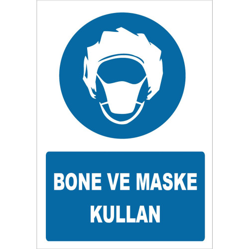 Use a Bonnet and Mask Label Sign Board Sign Board ZY1479