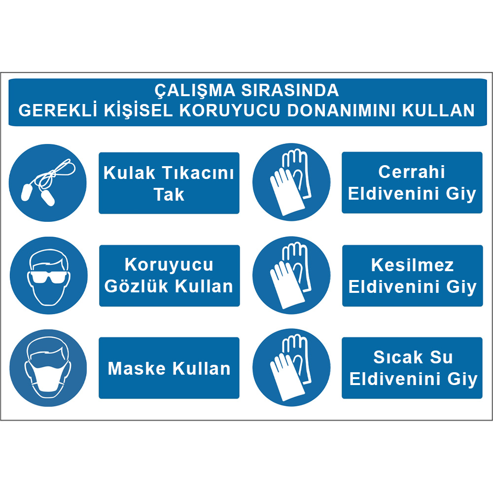 Use The Necessary PPE During Operation Earplugs Glasses Mask Surgical Incision Non-Hot Water Gloves Sign Board Sign Sticker KKD4053 Use The Necessary PPE During Operation Earplugs Glasses Mask Surgical Incision Non-Hot Water Gloves Sign Board Sign Sticker KKD4053
