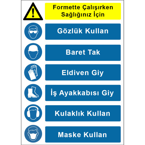 Use PPE When Working on the Formette Sign Board Signage Label KKD4056