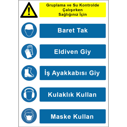 Use PPE When Working in Grouping and Water Control Sign Board Sign Label KKD4061