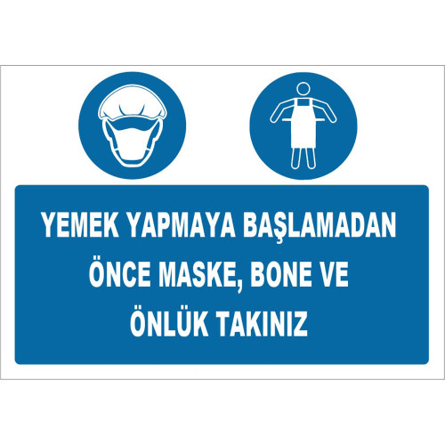 Before You Start Cooking, Put on a Mask Bonnet and Apron Sign Board Sign Label ZY1513
