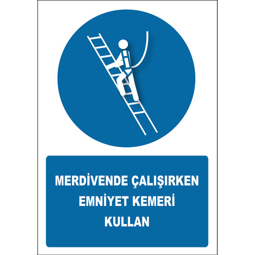 Use Seat Belt When Working On Stairs Sign Board Sign Sticker PF1049