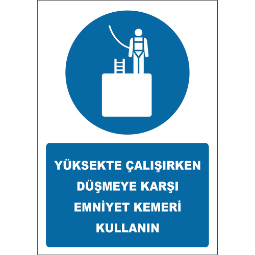 Use a Seat Belt Against Falling When Working High Icon Sign Board Sign Sticker EF2550