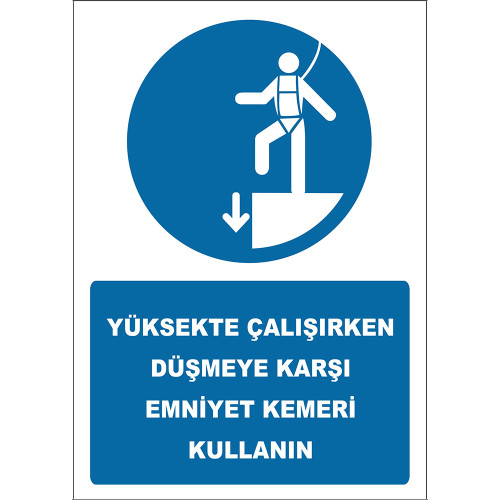 Use a Seat Belt Against Falling When Working At Height Sign Board Sign Sticker EF2564
