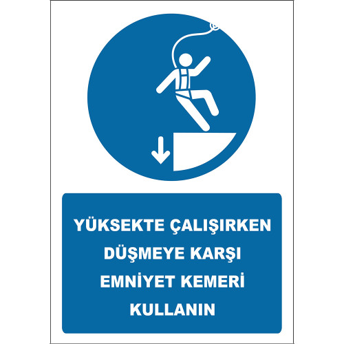 Use a Seat Belt Against Falling When Working At Height Sign Board Sign Sticker EF2580