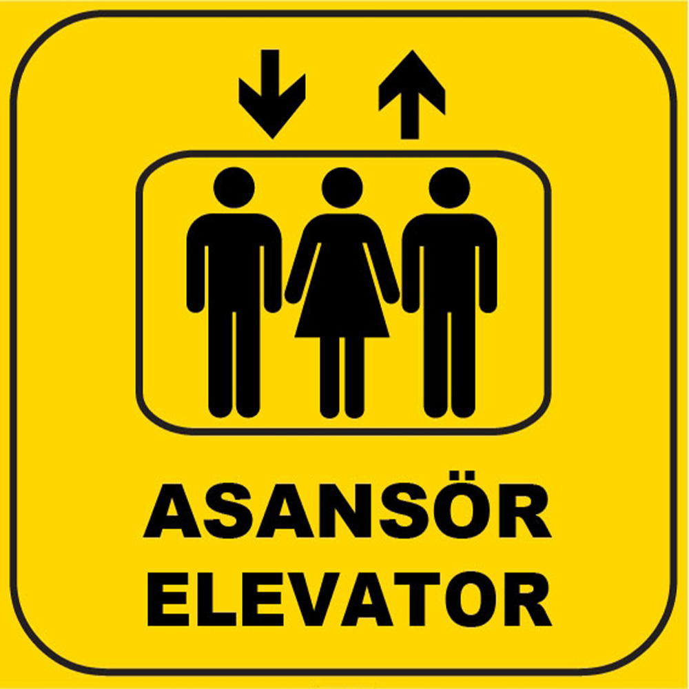 Türkçe İngilizce Asansör Elevator Levhası İşareti Tabelası Etiketi Sembolü ZY1164 Türkçe İngilizce Asansör Elevator Levhası İşareti Tabelası Etiketi Sembolü ZY1164