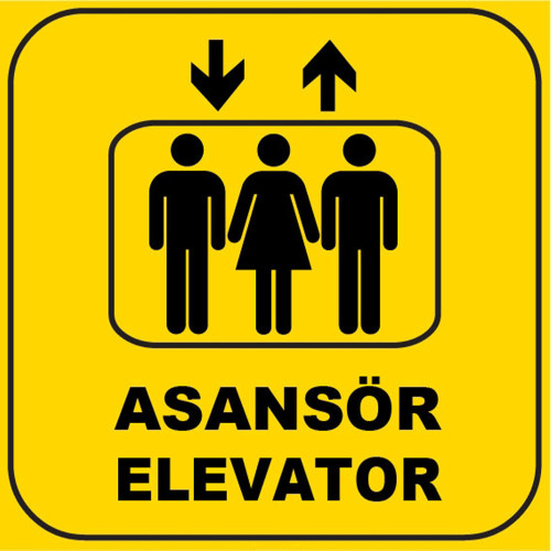 Turkish English Elevator Elevator Sign Sign Sign Label Label Symbol ZY1164