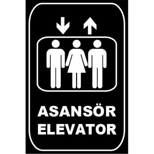 Turkish English Elevator Elevator Sign Board Signage Label ZY1168