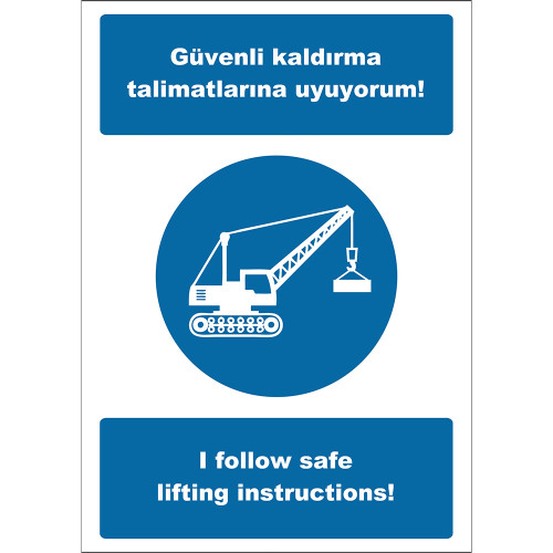 Turkish English I Follow the Safe Removal Instructions Sign Board Label EF2531