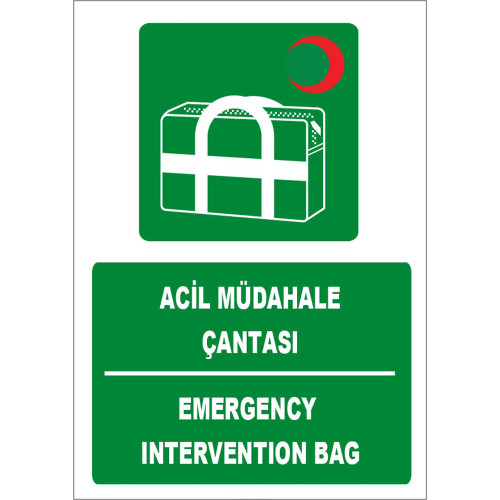 Turkish English Emergency Response Bag Sign Board Sign Sticker ZY1827